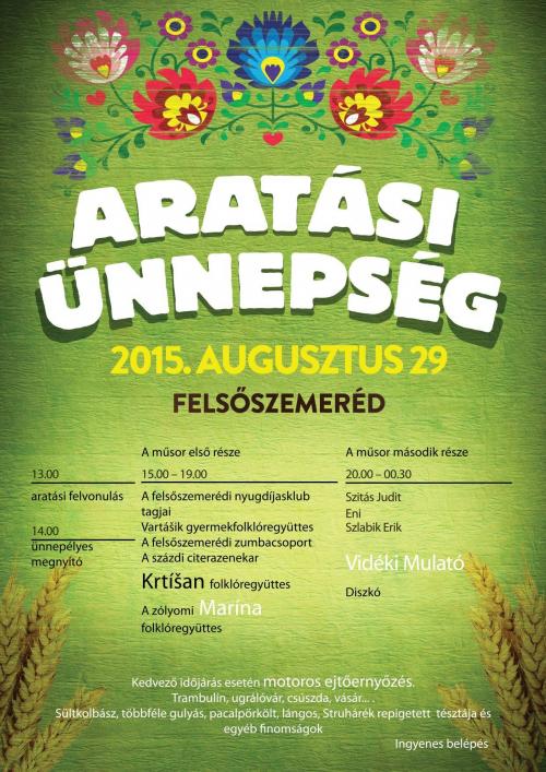 Dožinkové slávnosti 2015 / Aratási ünnepély 2015